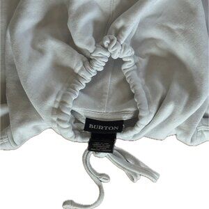 Burton Off-White Pullover Hoodie | Logo Sleeve | Unisex Fleece Sweatshirt